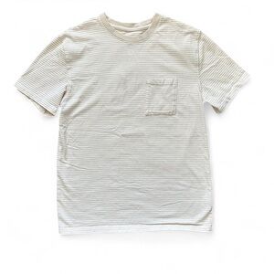 Goodfellow & Co Yellow and white striped short sleeve T-Shirt w/ chest pocket